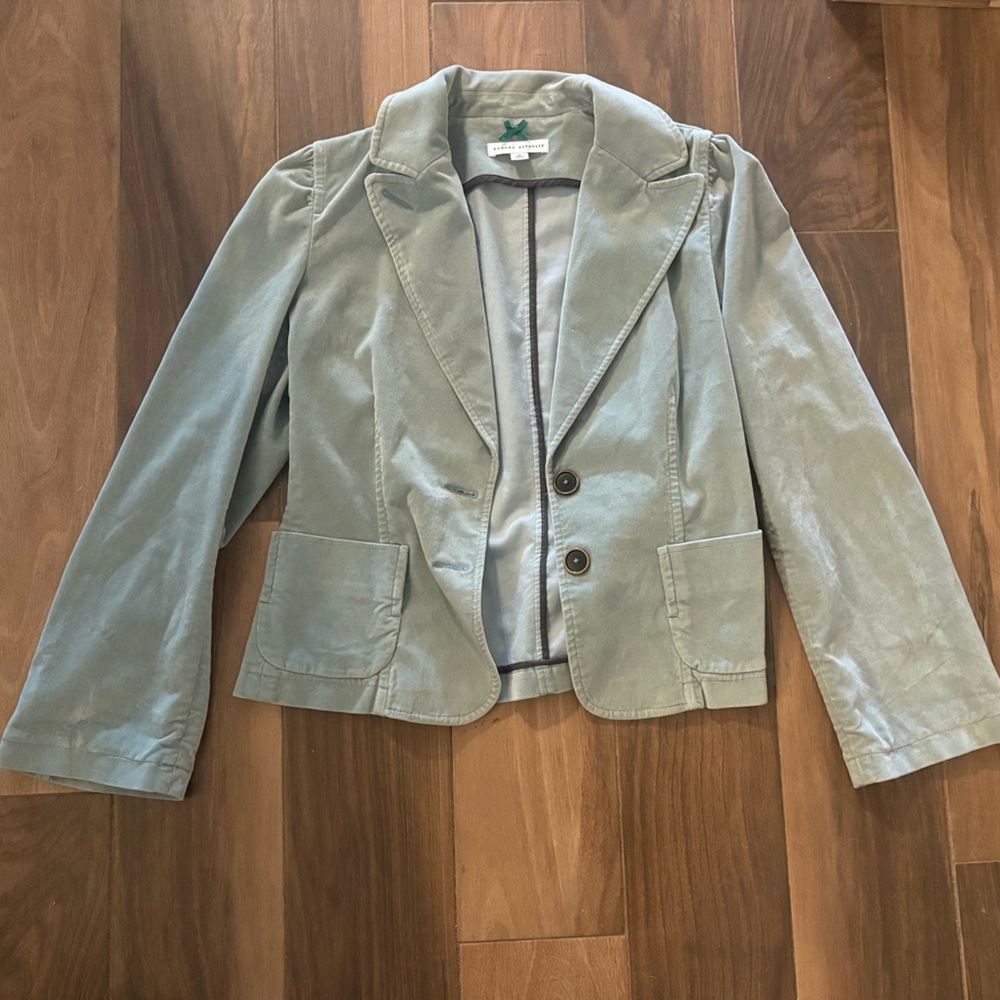 Stylish Light Blue Green Jacket Size 12 Banana Republic